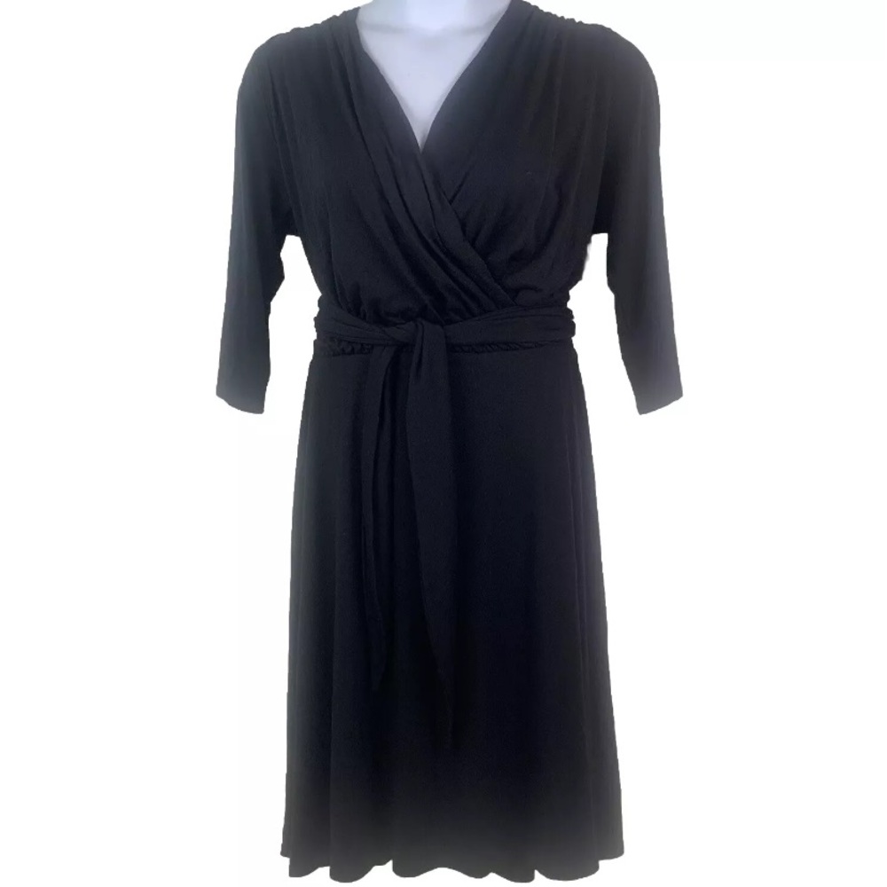Melissa Masse Wrap Dress Women’s size 1x
Black Faux‎ Wrap New With Tags Classic